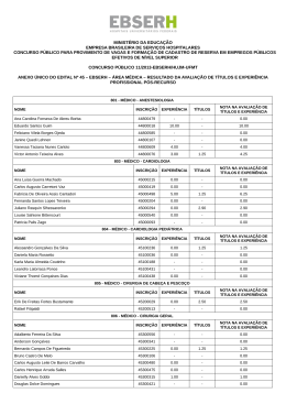 Anexo &Uacute;nico do Edital n&ordm; 45