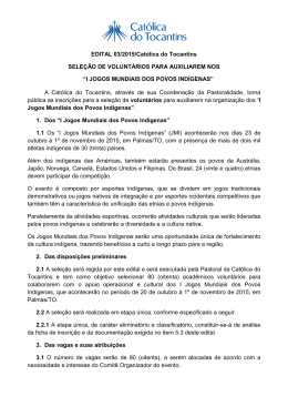 Edital para Sele&ccedil;&atilde;o de Volunt&aacute;rios