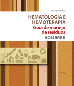 HEMatOLOGIa E HEMOtErapIa - Centro de Ci&ecirc;ncia da Sa&uacute;de