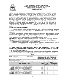 HEMOBA - Funda&ccedil;&atilde;o de Hematologia e Hemoterapia