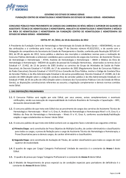 Edital N&ordm; 01/2012, de 18 de dezembro de 2012