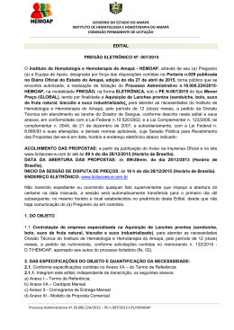 EDITAL PREG&Atilde;O ELETR&Ocirc;NICO N&ordm;. 007/2015 O Instituto de