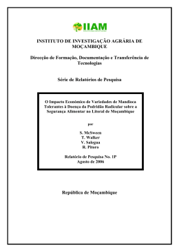 INSTITUTO DE INVESTIGA&Ccedil;&Atilde;O AGR&Aacute;RIA DE