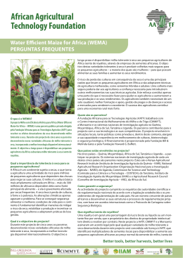 Water Efficient Maize for Africa (WEMA) PERGUNTAS FREQUENTES