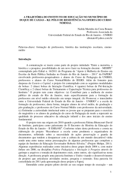 a trajetoria do instituto de educacao