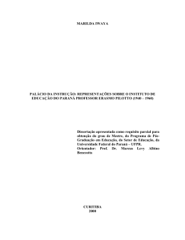 Pal&aacute;cio da instru&ccedil;&atilde;o: representa&ccedil;&otilde;es sobre o Instituto de Educa&ccedil;&atilde;o