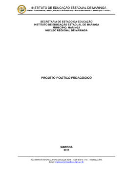 Projeto Pol&iacute;tico Pedag&oacute;gico - Instituto de Educa&ccedil;&atilde;o Estadual de