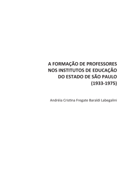 A forma&ccedil;&atilde;o de professores nos institutos de educa&ccedil;&atilde;o do