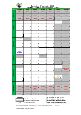 Calendário 2º semestre 2015 CEDESC