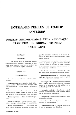 INSTALAÇÕES PREDIAIS DE ESGOTOS SANITÁRIOS