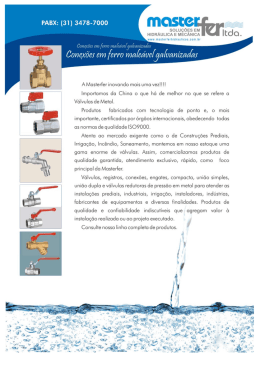 Valv&uacute;las de Metal - MasterFer Hidr&aacute;ulicos