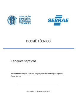 DOSSI&Ecirc; T&Eacute;CNICO Tanques s&eacute;pticos