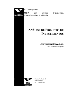 ANÁLISE DE PROJETOS DE INVESTIMENTOS