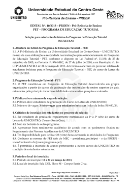 PROEN/PET - Universidade Estadual do Centro
