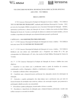 VII Concurso de Redação – EJA