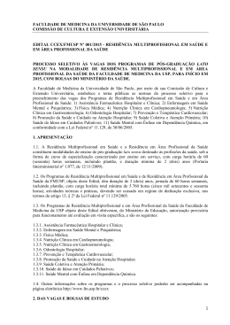 Residência Multiprofissional em Saúde e em Área
