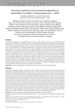 Diretrizes Brasileiras para Pneumonia Adquirida na Comunidade