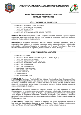 Anexo &Uacute;nico - Conte&uacute;do Program&aacute;tico