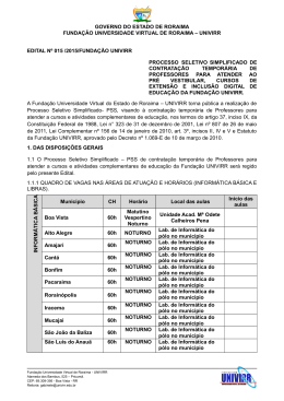 GOVERNO DO ESTADO DE RORAIMA