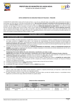 Edital Normativo de Concurso Público Nº 001 - CPCON