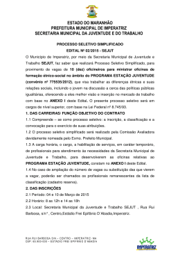 edital n&ordm; 02/2015 - sejut - Prefeitura Municipal de Imperatriz