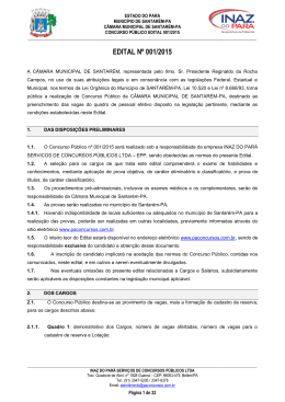 EDITAL N&ordm; 001/2015