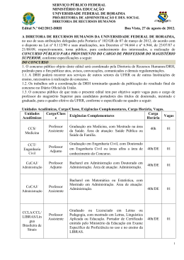 EDITAL 042-12 Prof Efetivo Magistério Superior