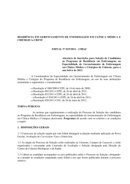 RESIDÊNCIA EM GERENCIAMENTO DE