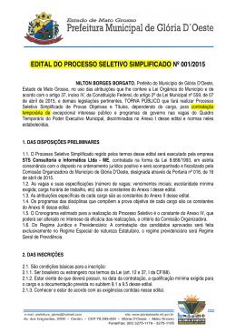 Edital Gloria D`Oeste