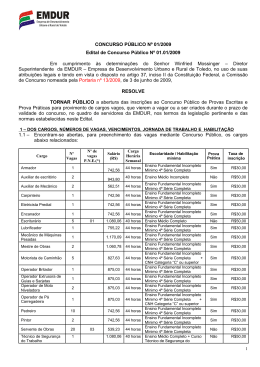 Edital do Concurso 01/2009