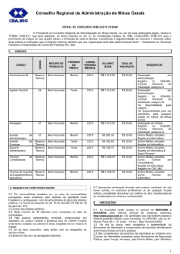 EDITAL DE CONCURSO PÚBLICO Nº 01/2005