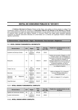 Edital do Concurso P&uacute;blico - Prefeitura Municipal de Rosana