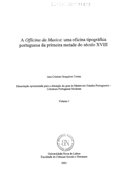 uma oficina tipográﬁoa portuguesa da primeira metade do século XVIII
