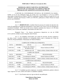 Resultado Final da Sele&ccedil;&atilde;o de Alunos para os Cursos Livres do