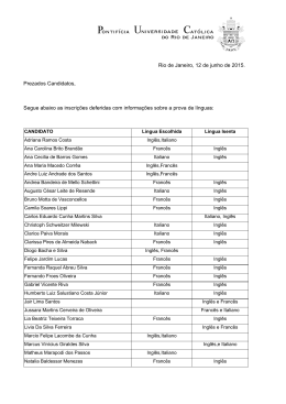 Inscrições deferidas e Informação sobre a prova de língua