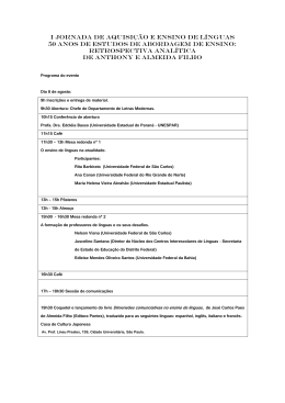 Aquisi&ccedil;&atilde;o e Ensino de L&iacute;nguas: