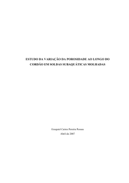 estudo da varia&ccedil;&atilde;o da porosidade ao longo do cord&atilde;o em soldas