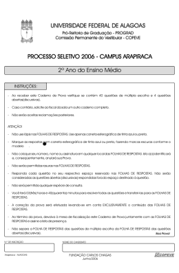 Prova - segundo ano - Copeve - Universidade Federal de Alagoas