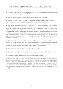 UEMS/FÍSICA/TERMODINÂMICA (mat.)/LISTA 3/Prof. Nilson