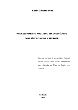 Processamento auditivo em indiv&iacute;duos com S&iacute;ndrome de Asperger
