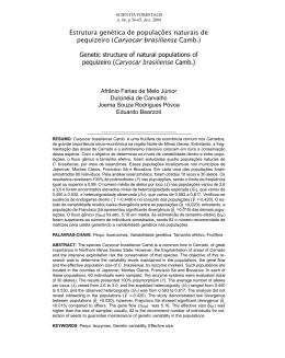 Estrutura gen&eacute;tica de popula&ccedil;&otilde;es naturais de pequizeiro