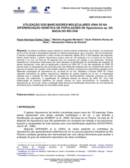 UTILIZAÇÃO DOS MARCADORES MOLECULARES