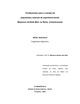 Fundamentos para o manejo de popula&ccedil;&otilde;es naturais de espinheira