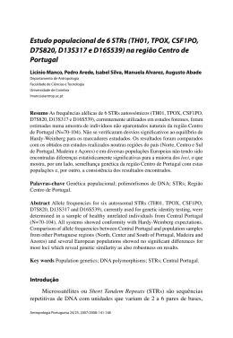 Estudo populacional de 6 STRs (TH01, TPOX
