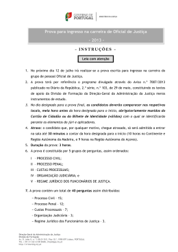 &minus; INSTRU&Ccedil;&Otilde;ES &minus; Prova para ingresso na carreira de Oficial