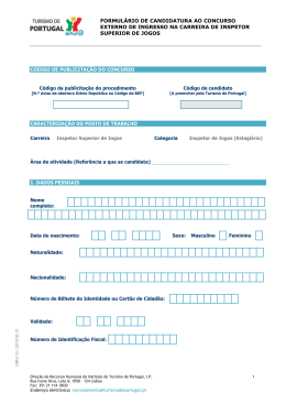 Formul&aacute;rio de apresenta&ccedil;&atilde;o de candidatura
