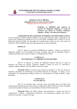 809 consu normas de carreira do magist&eacute;rio superior