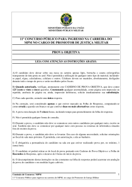 11&ordm; CONCURSO P&Uacute;BLICO PARA INGRESSO NA CARREIRA DO