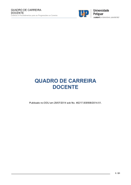 QUADRO DE CARREIRA DOCENTE