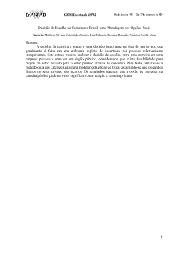 1 Decis&atilde;o de Escolha de Carreira no Brasil: uma